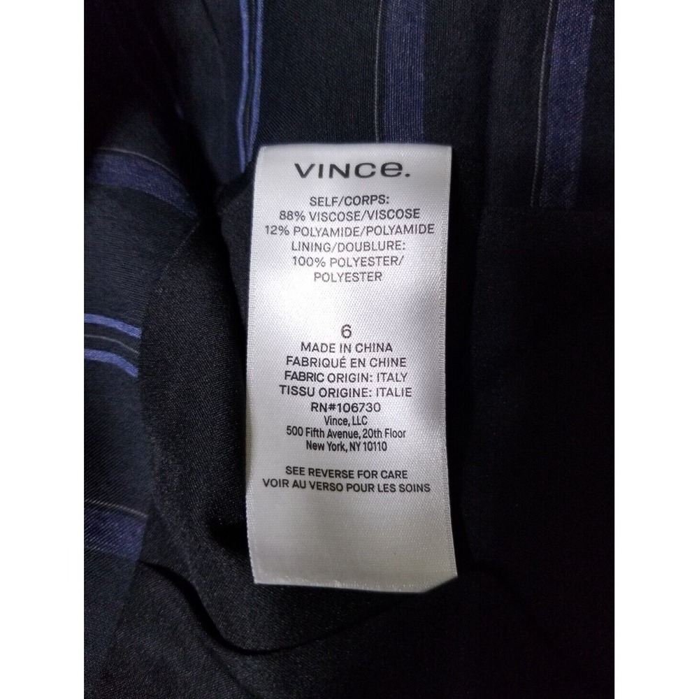 NWT Vince Dobby Stripe Belted Wide-Leg Pants in Indigo‎ High Rise Size 6 $385 - Picture 16 of 16